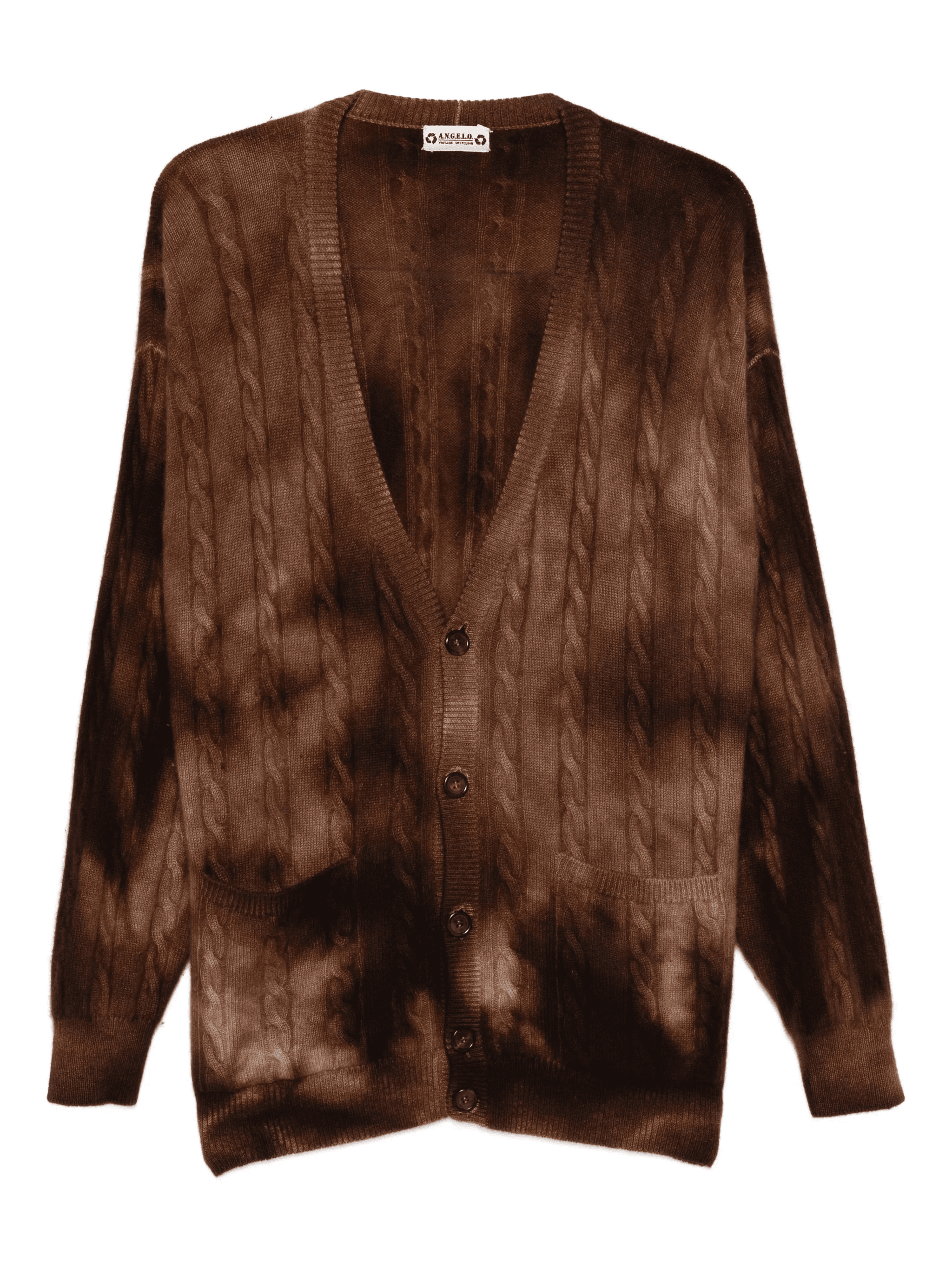 Angelo Vintage Upcycling cable-knit pocket sweater - Image 1