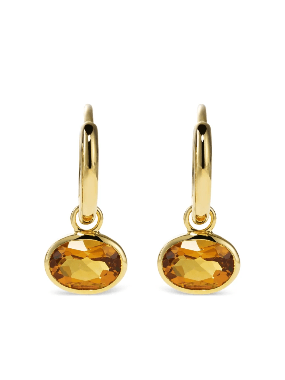 14K gold Orbit citrine hoop earrings - Image 1