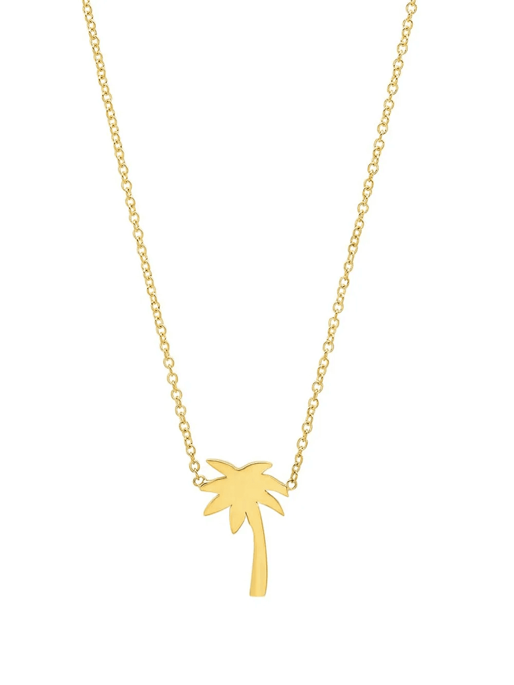 18kt yellow gold mini palm tree necklace - Image 1