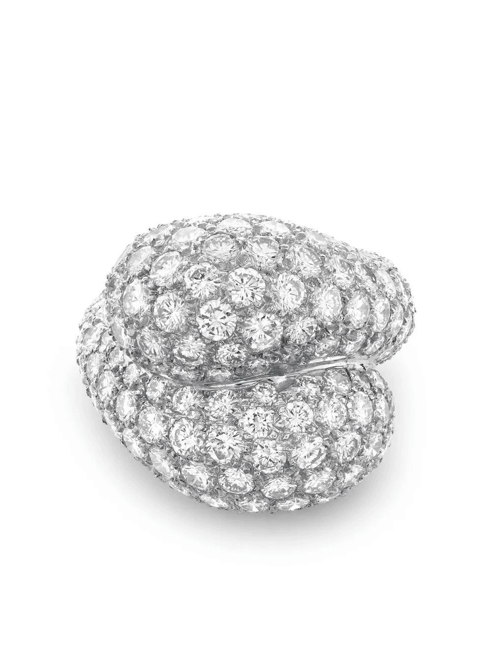 Contemporary platinum Bypass diamond ring - Image 1