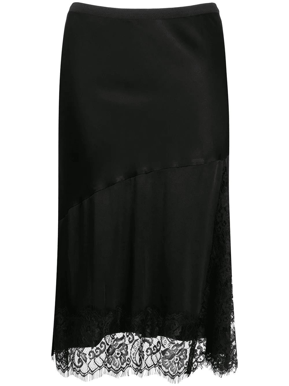 lace-godet satin skirt - Image 1