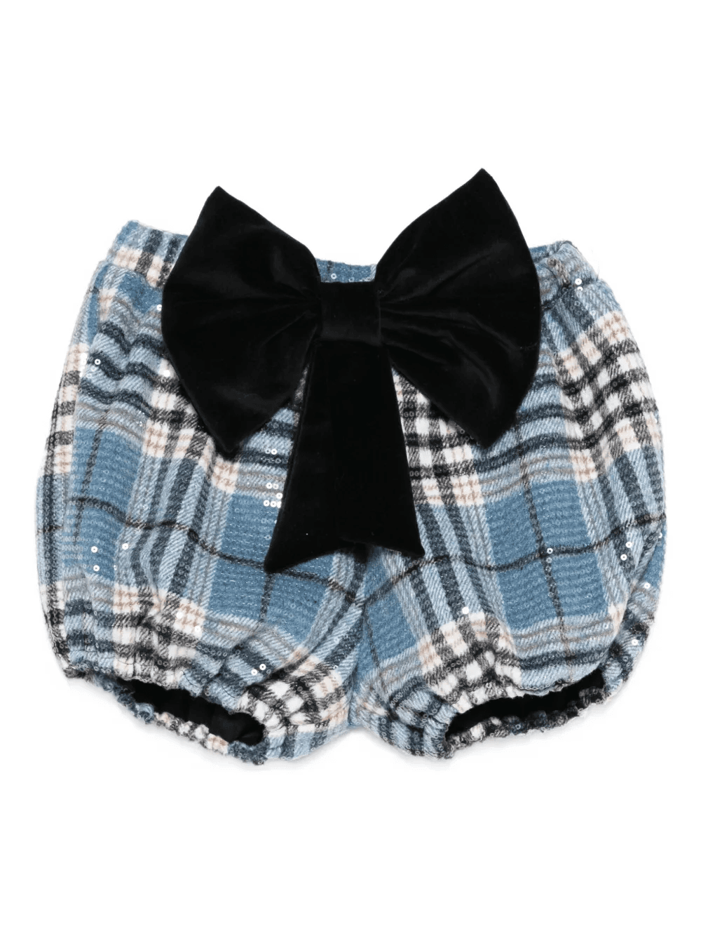 bow-detail plaid shorts - Image 1