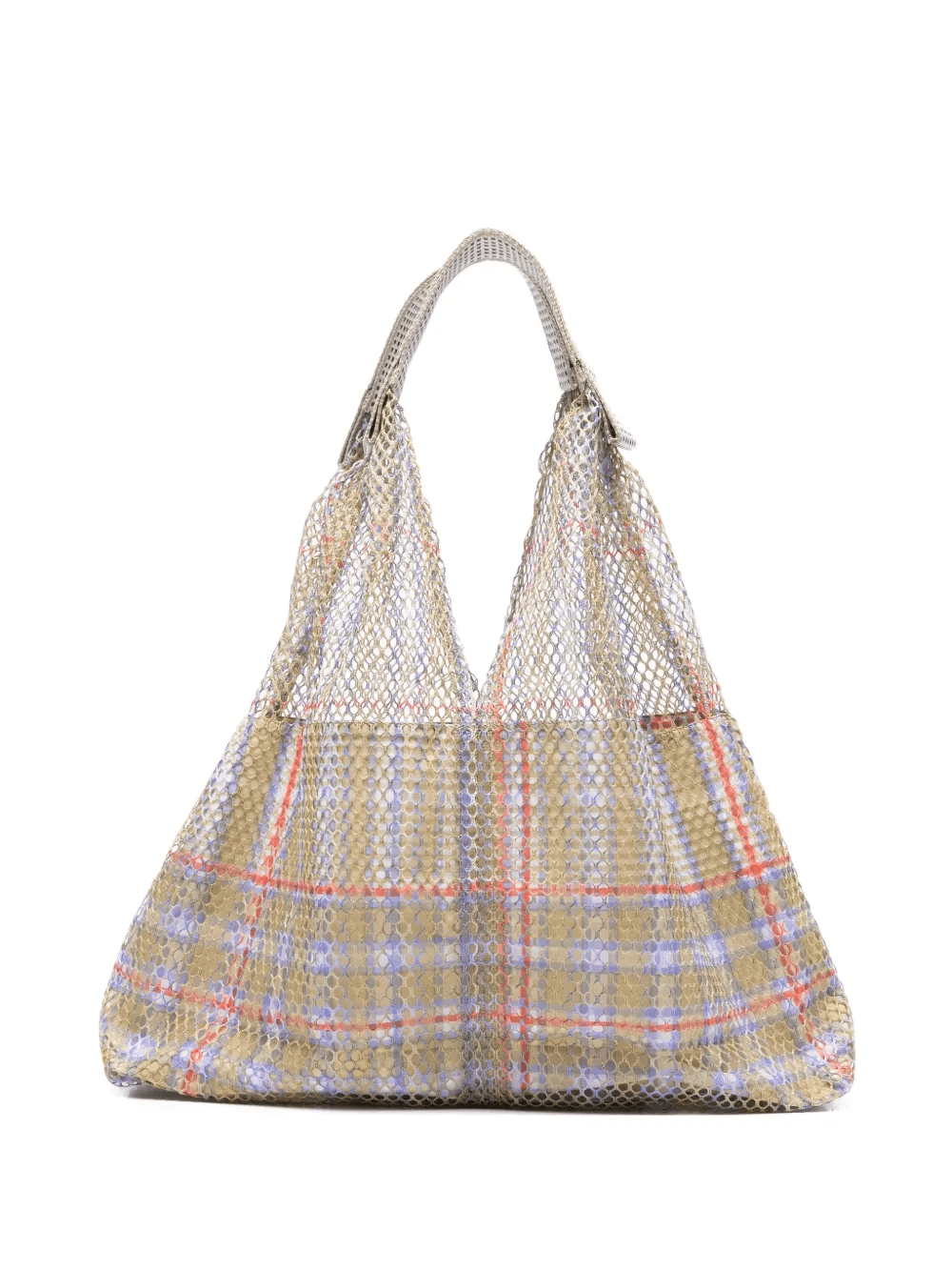 plaid net tote bag - Image 1
