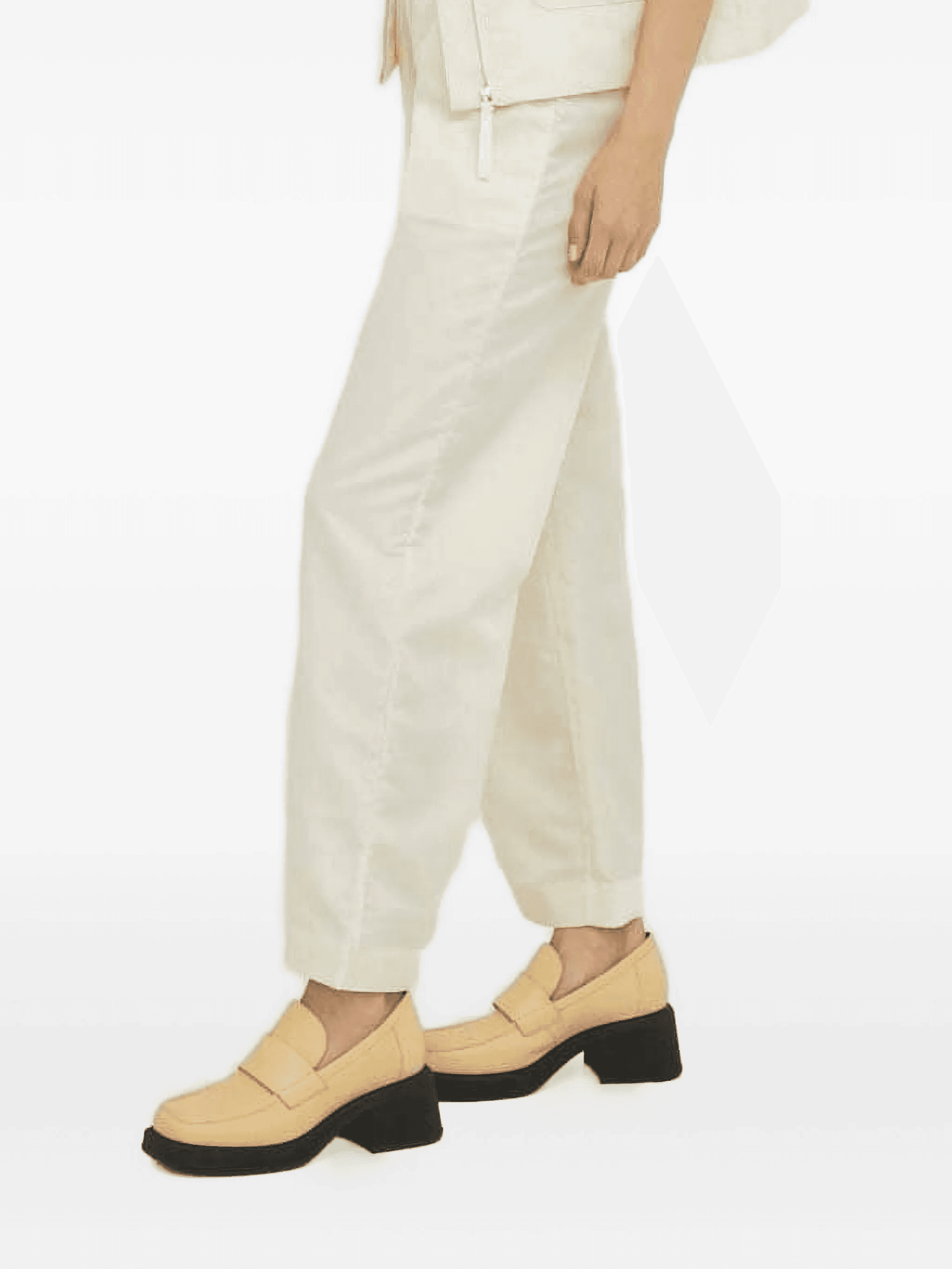 elastic-waist straight-leg trousers - Image 1