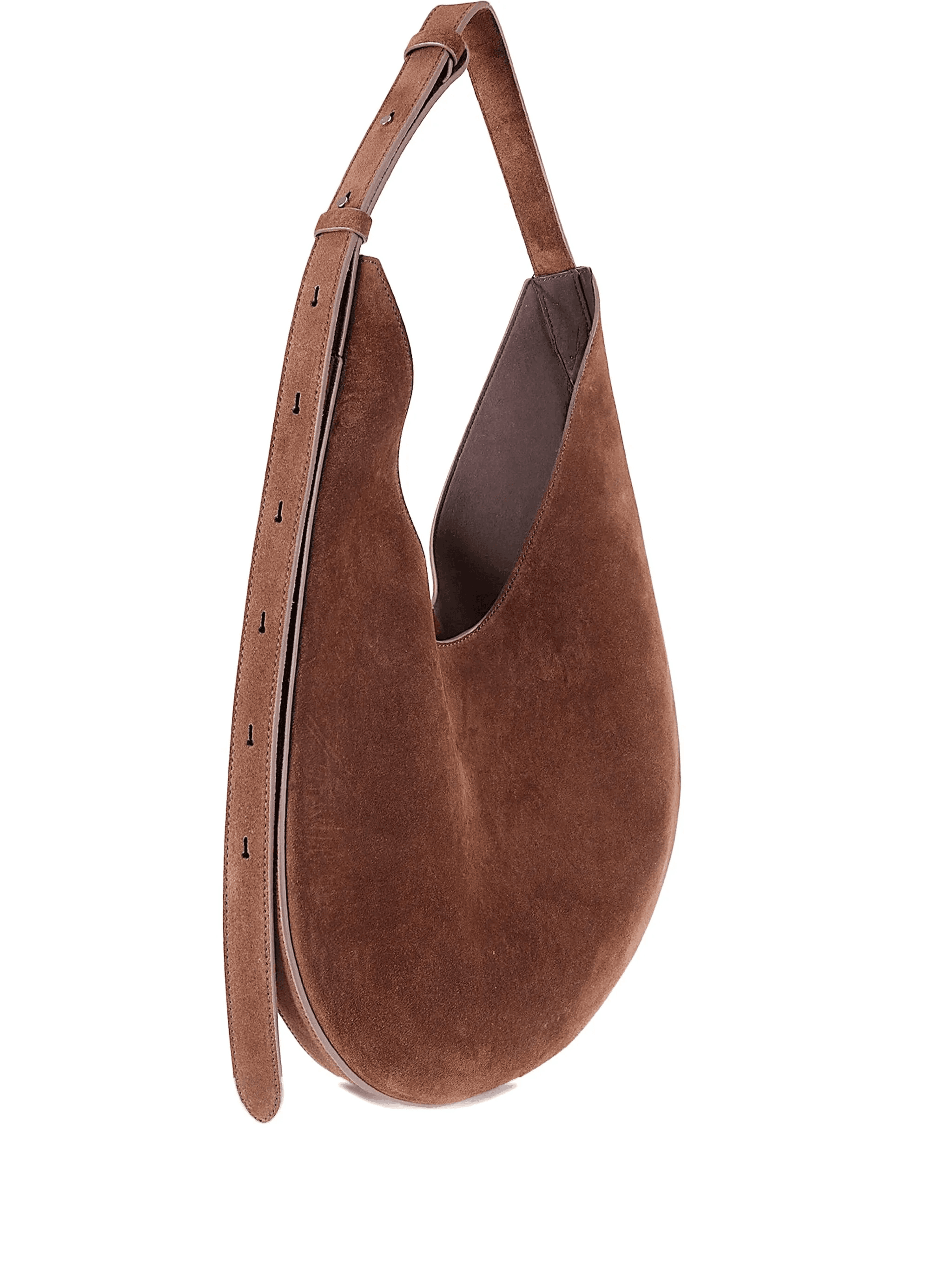 suede-curved shoulder bag - Image 1
