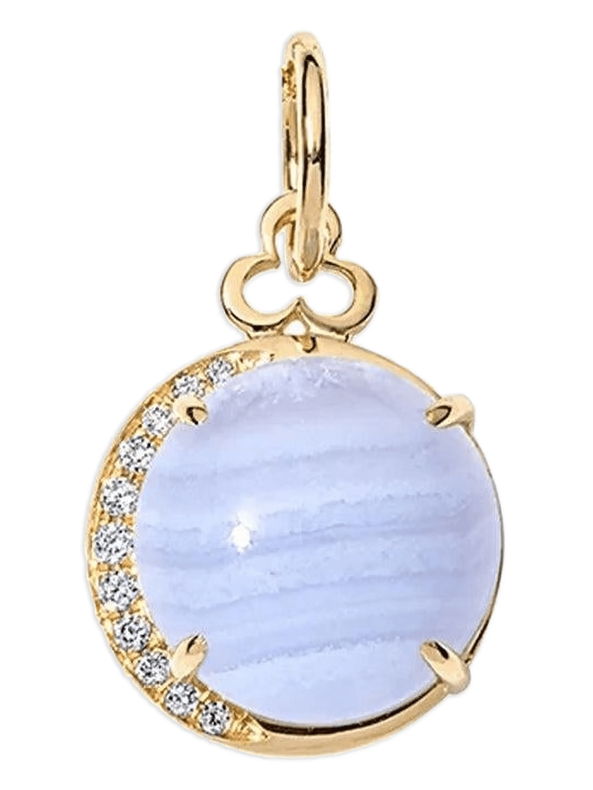 18K yellow gold Moon agate charm - Image 1