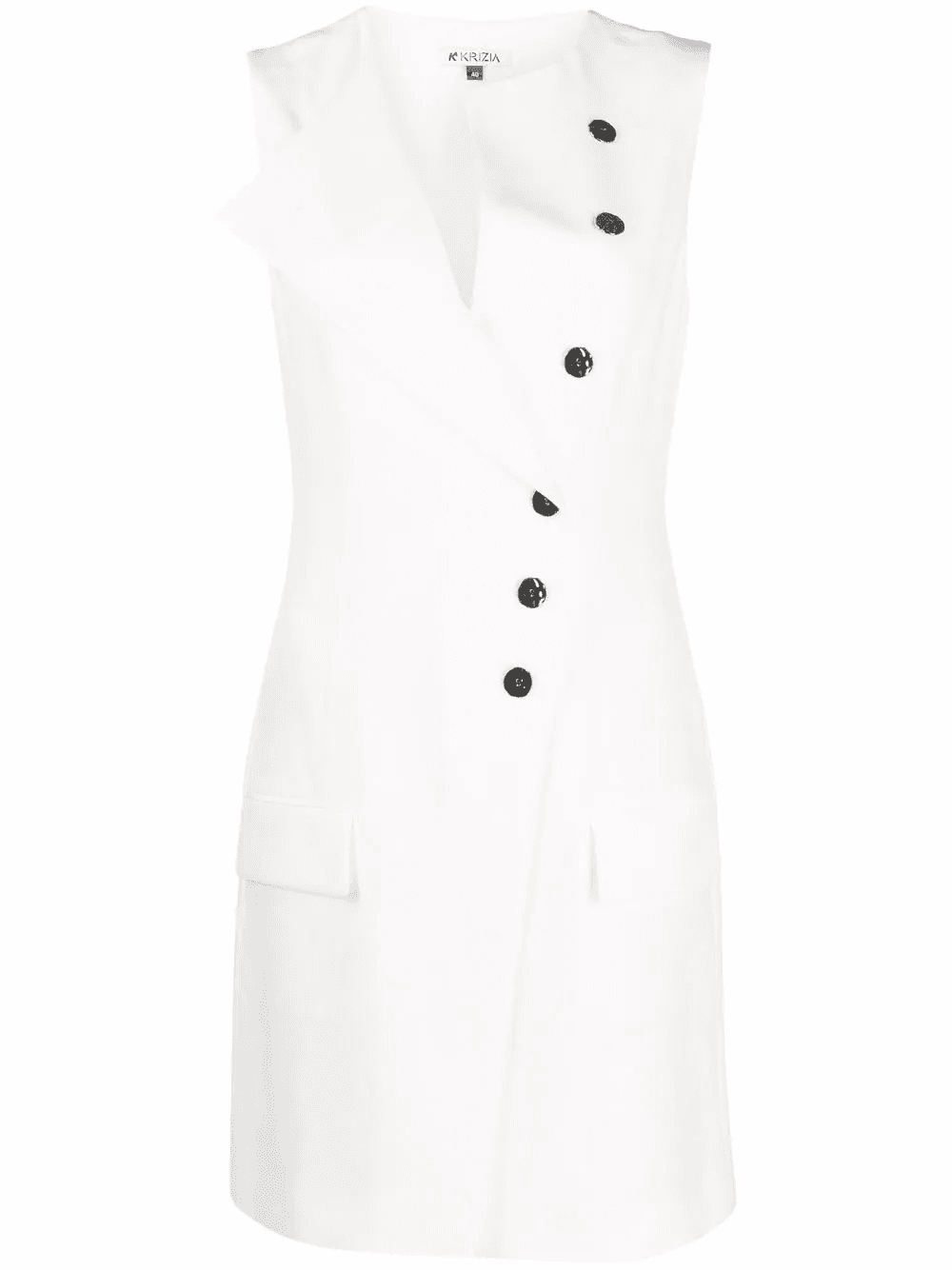 asymmetric button-up midi dress - Image 1