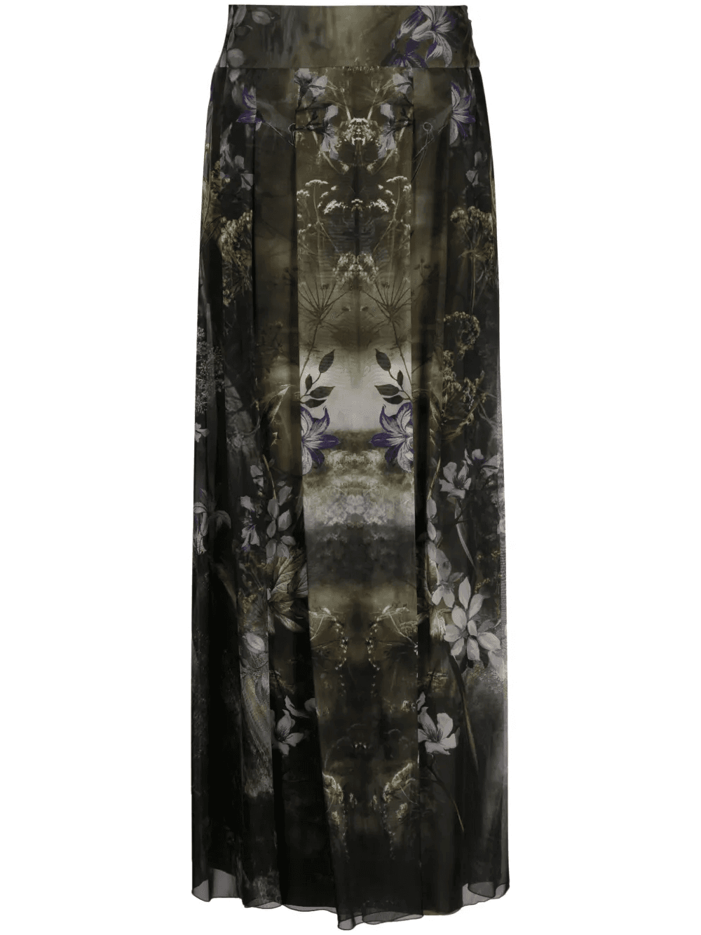 Flower Bomb-print silk skirt - Image 1