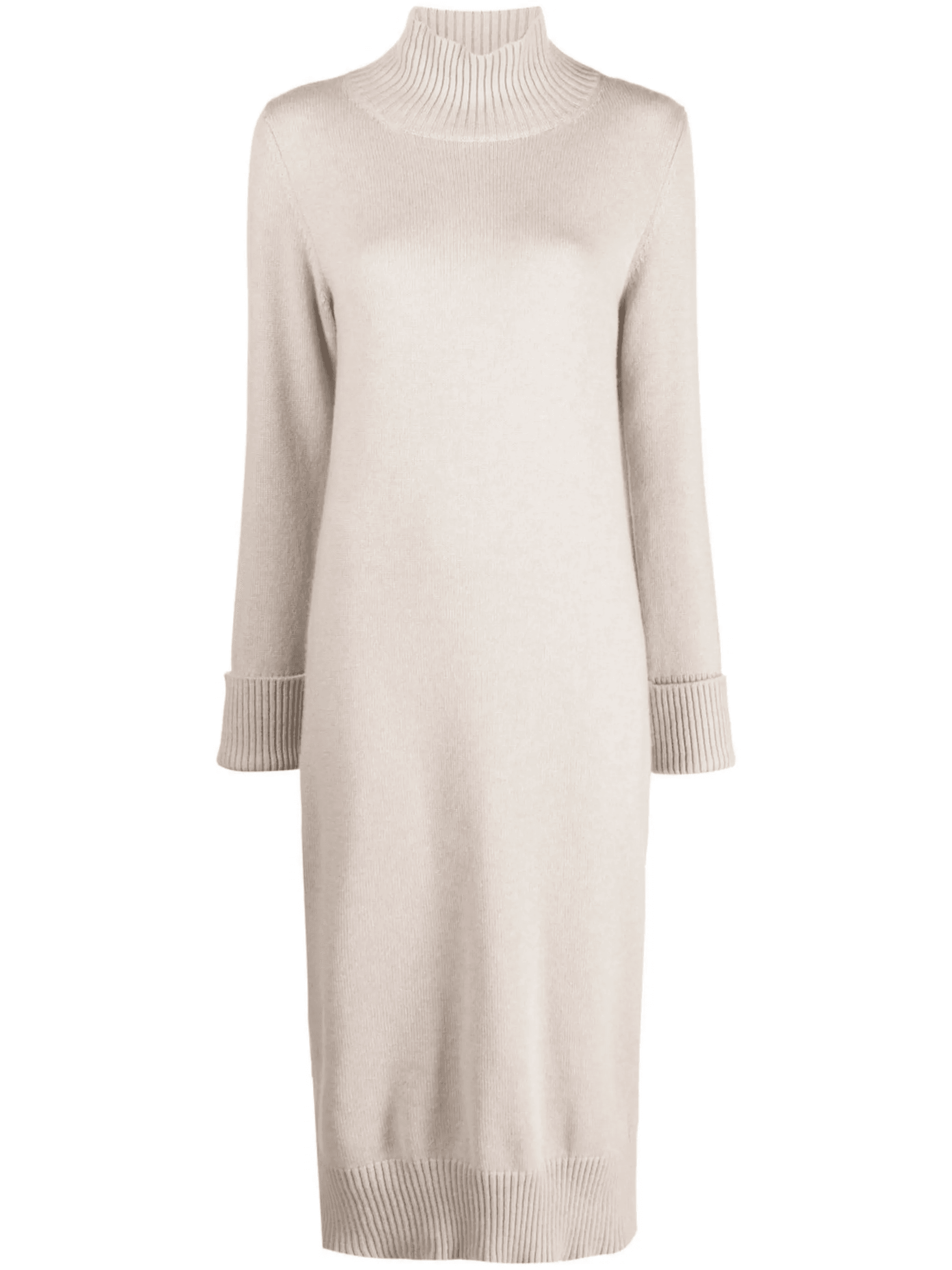 funnel-neck knitted midi dress - Image 1