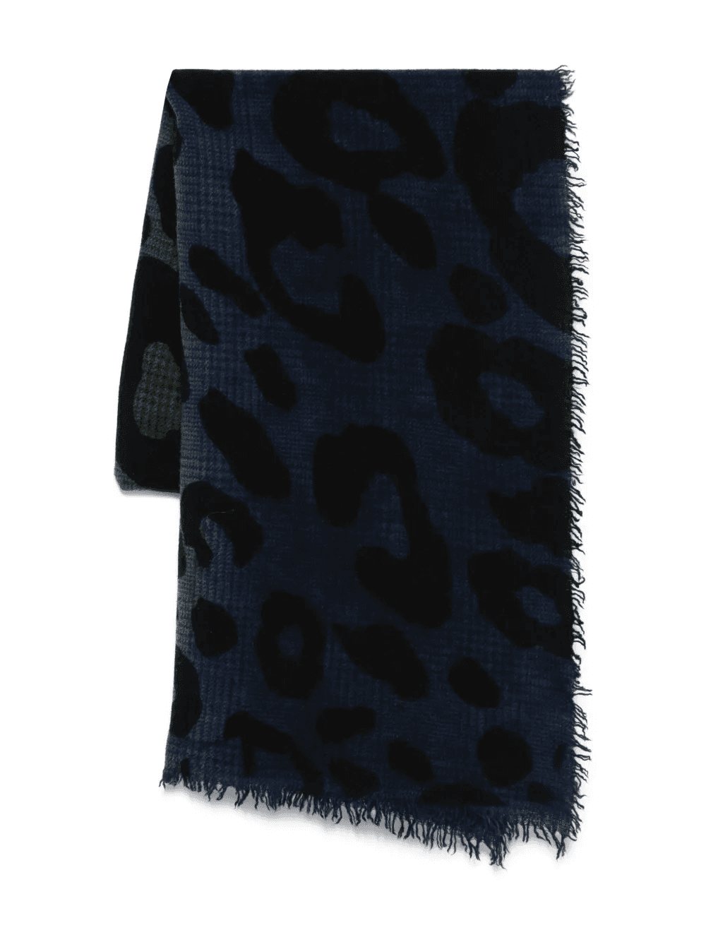Chal Ax leopard-print frayed-edge scarf - Image 1