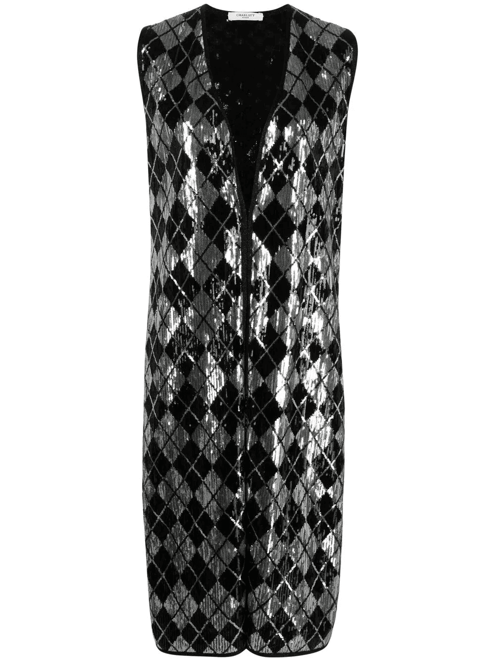 sequin-embellished sleeveless jacket - Image 1