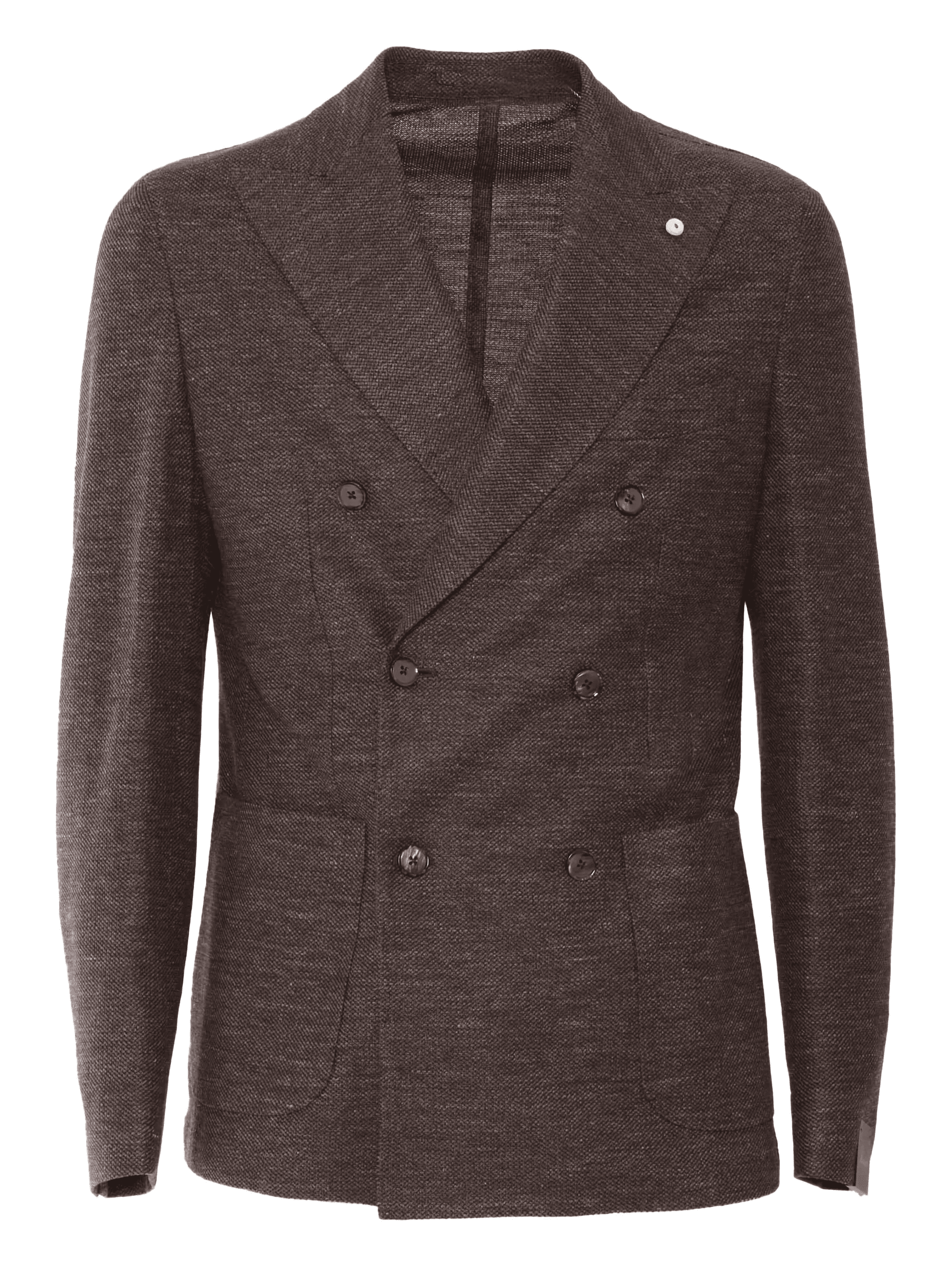 double-breasted linen-blend jacket - Image 1