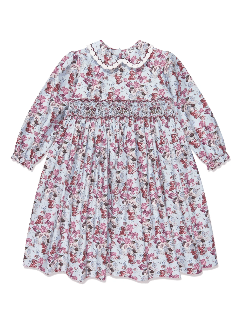floral-print smocked minidress - Image 1