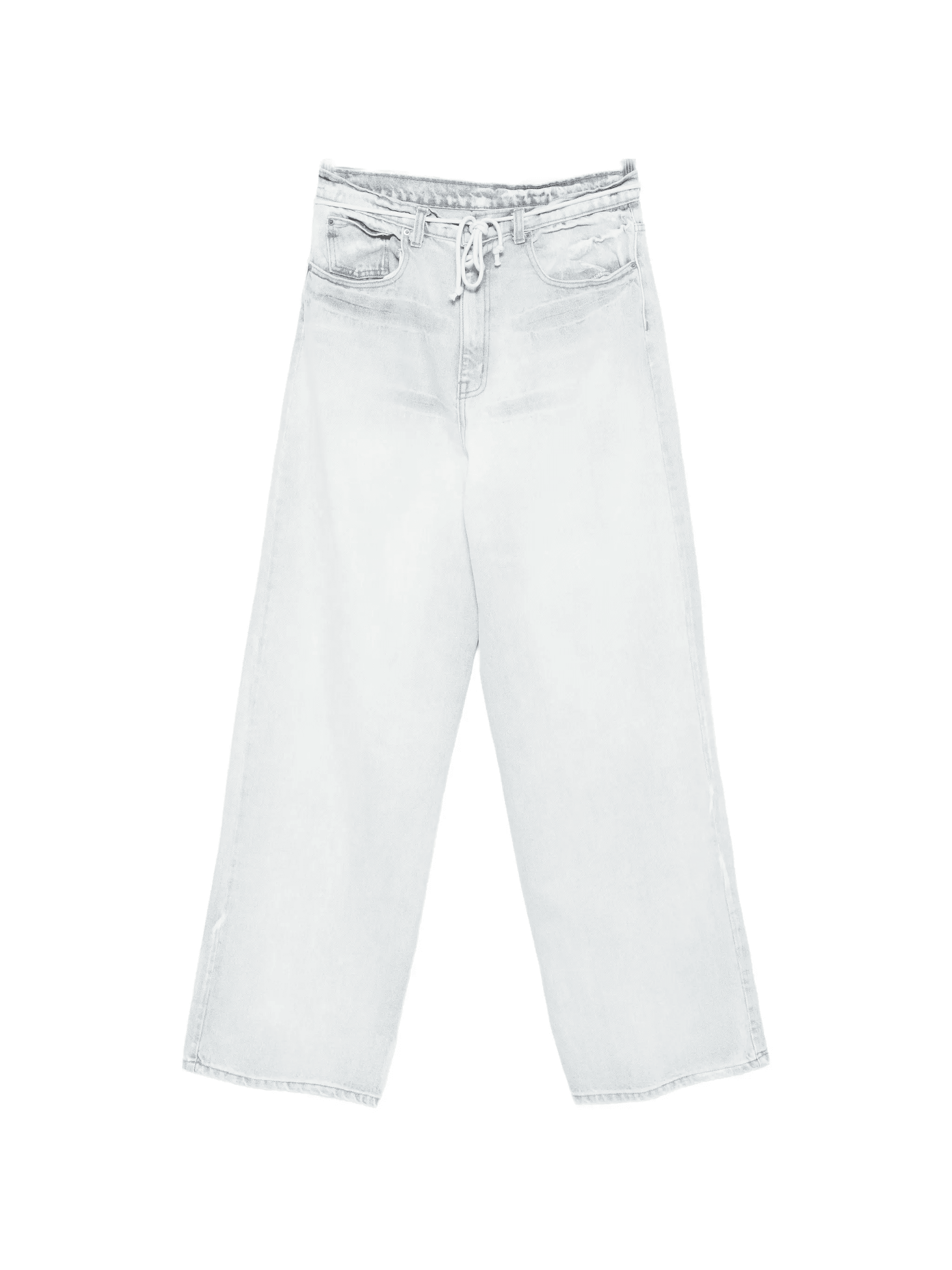 bleached drawstring jeans - Image 1