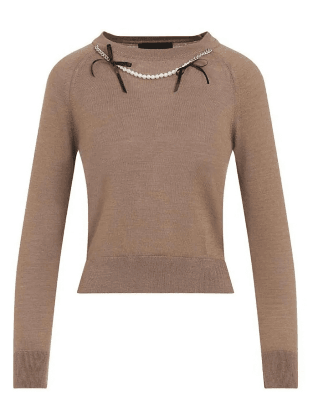pearl chain bow sweater - Image 1
