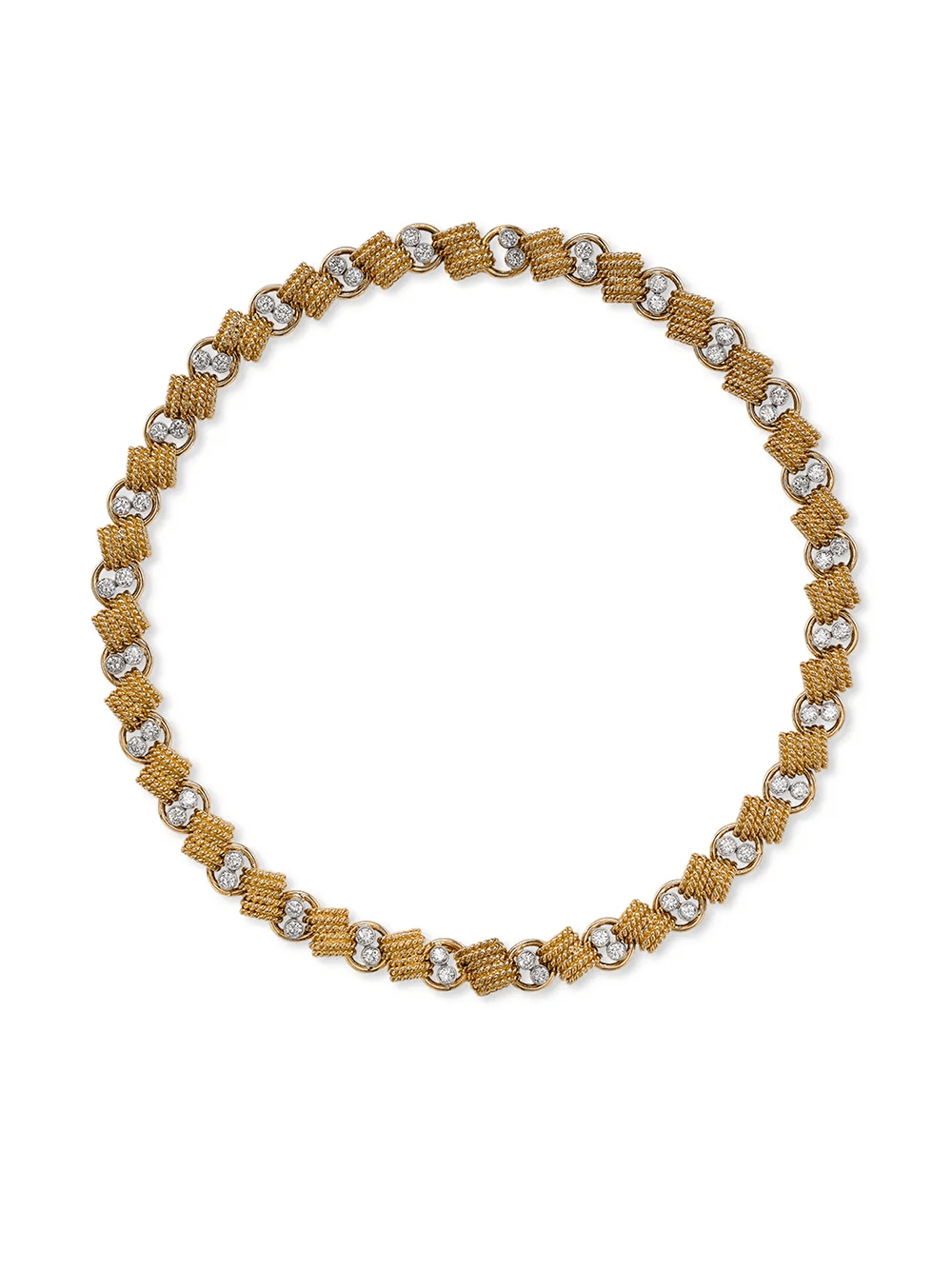 gargantilla en oro amarillo de 18kt con diamantes 1941 - 1960 pre-owned - Image 1
