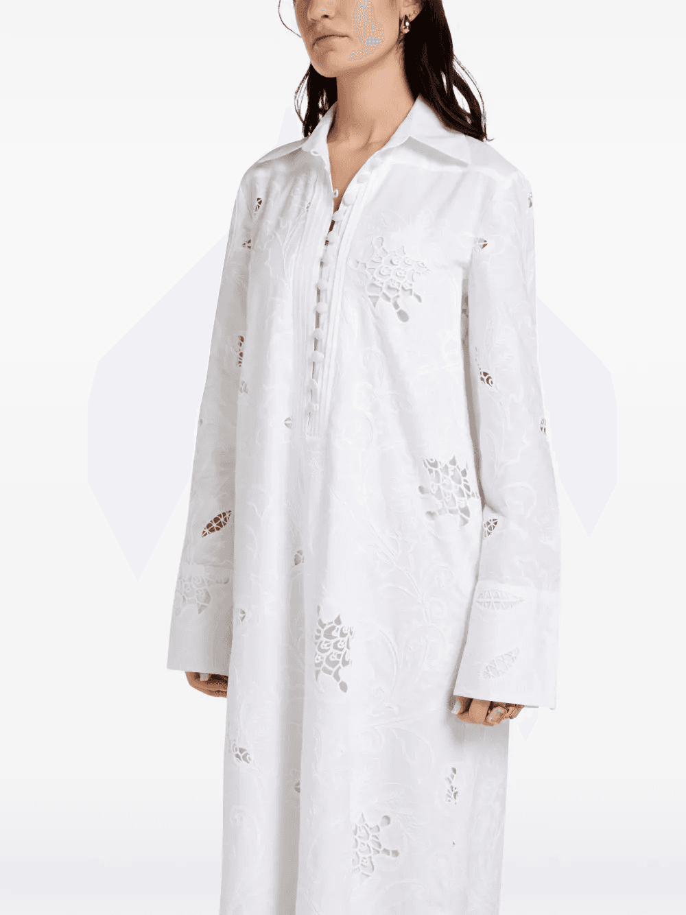 Lana scallop hem lace shirt dress - Image 1