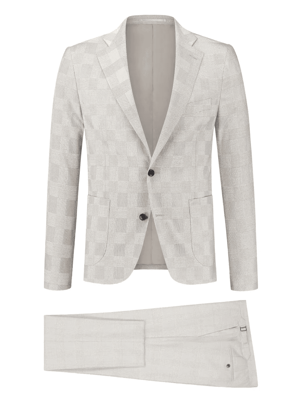 checked single-breasted suit - Image 1