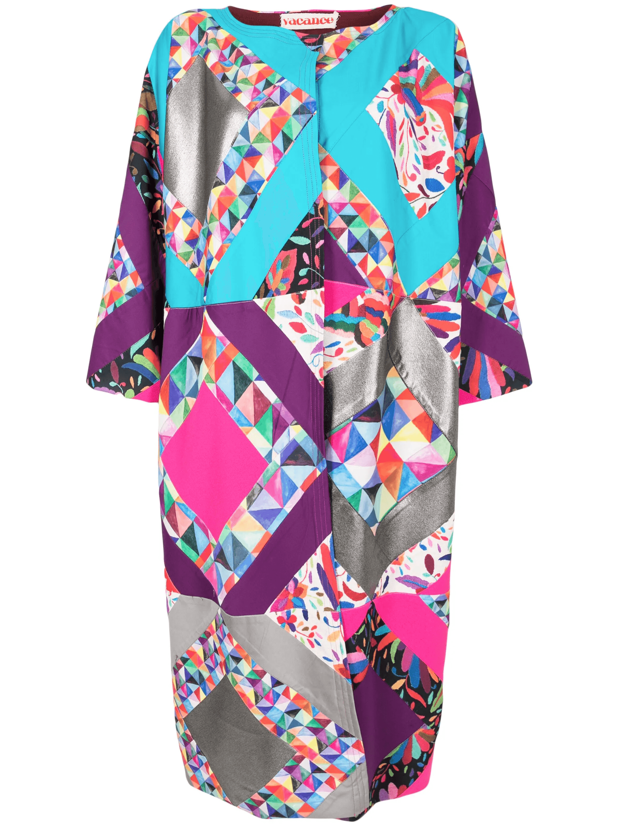 colour-block patchwork cotton-blend kimono - Image 1