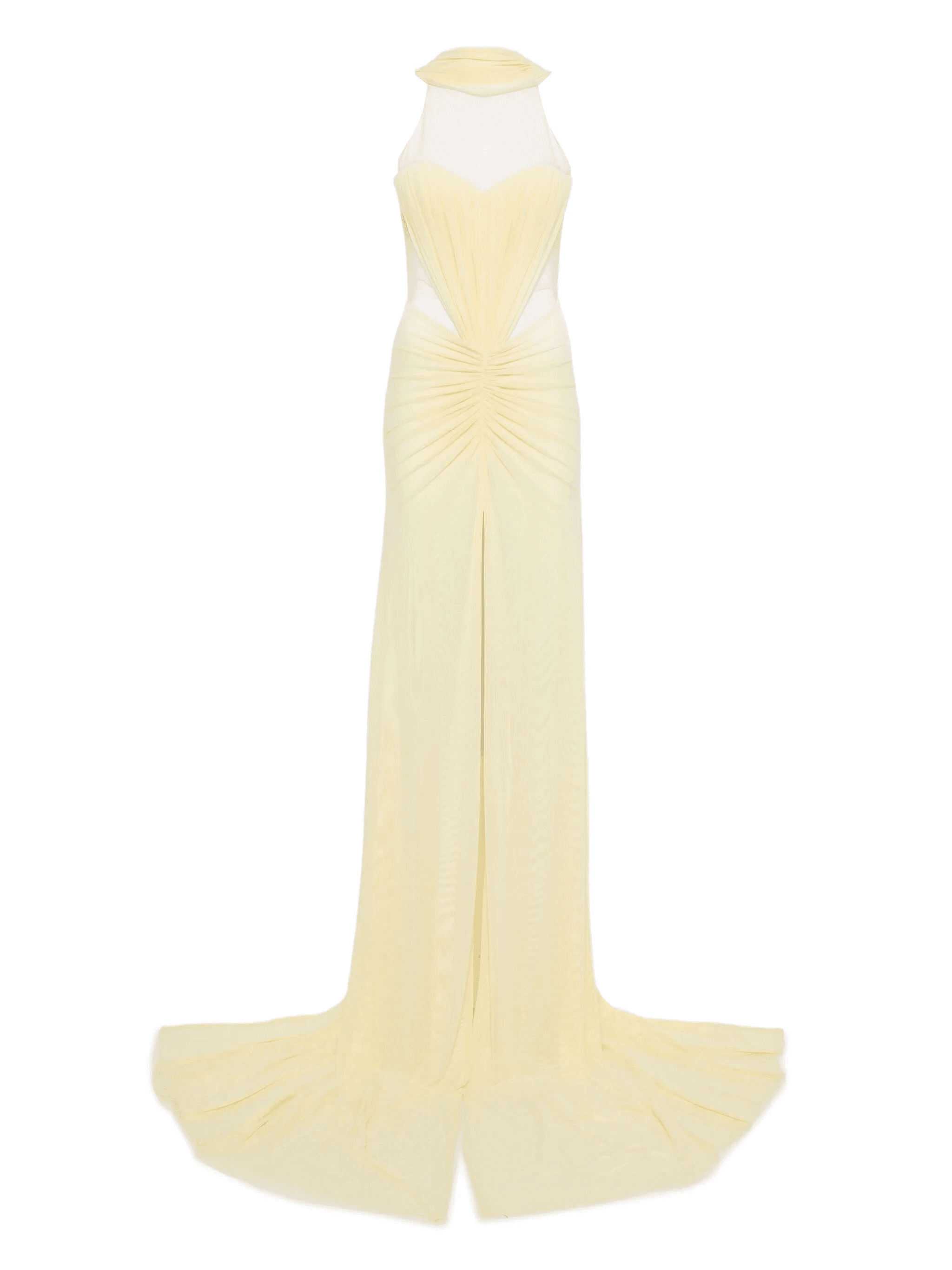 tulle-insert draped maxi dress - Image 1