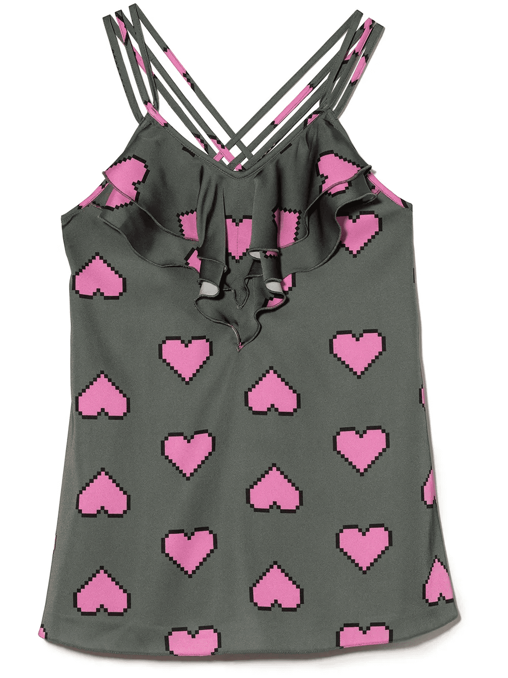 Pixel Heart ruffled mini dress - Image 1