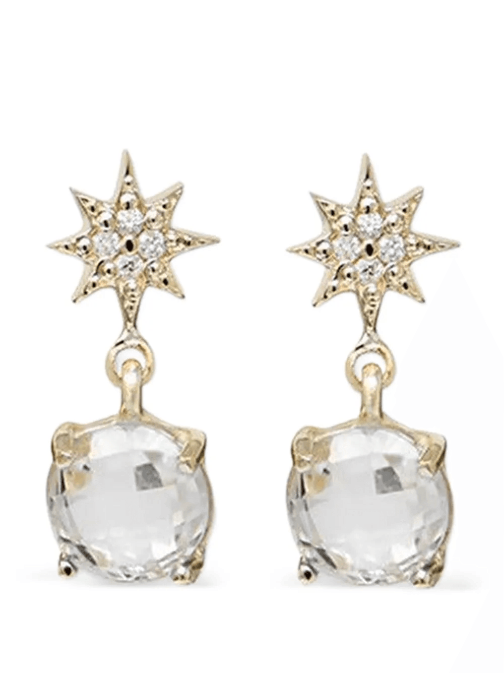 14K yellow gold Aztec North Star topaz earrings - Image 1