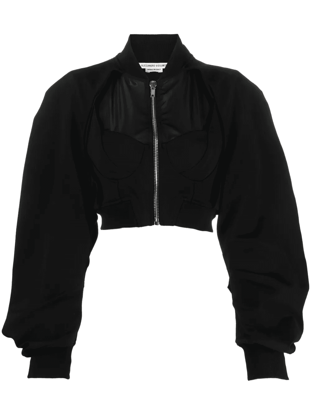 cut-out cropped bomber jacket - Image 1