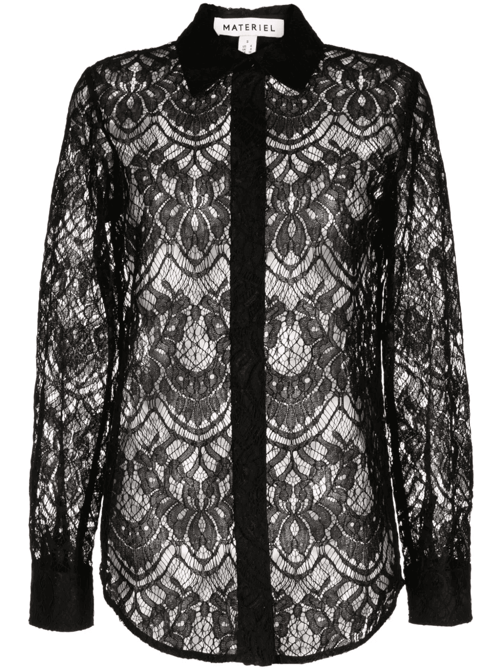 lace-detail long sleeve shirt - Image 1