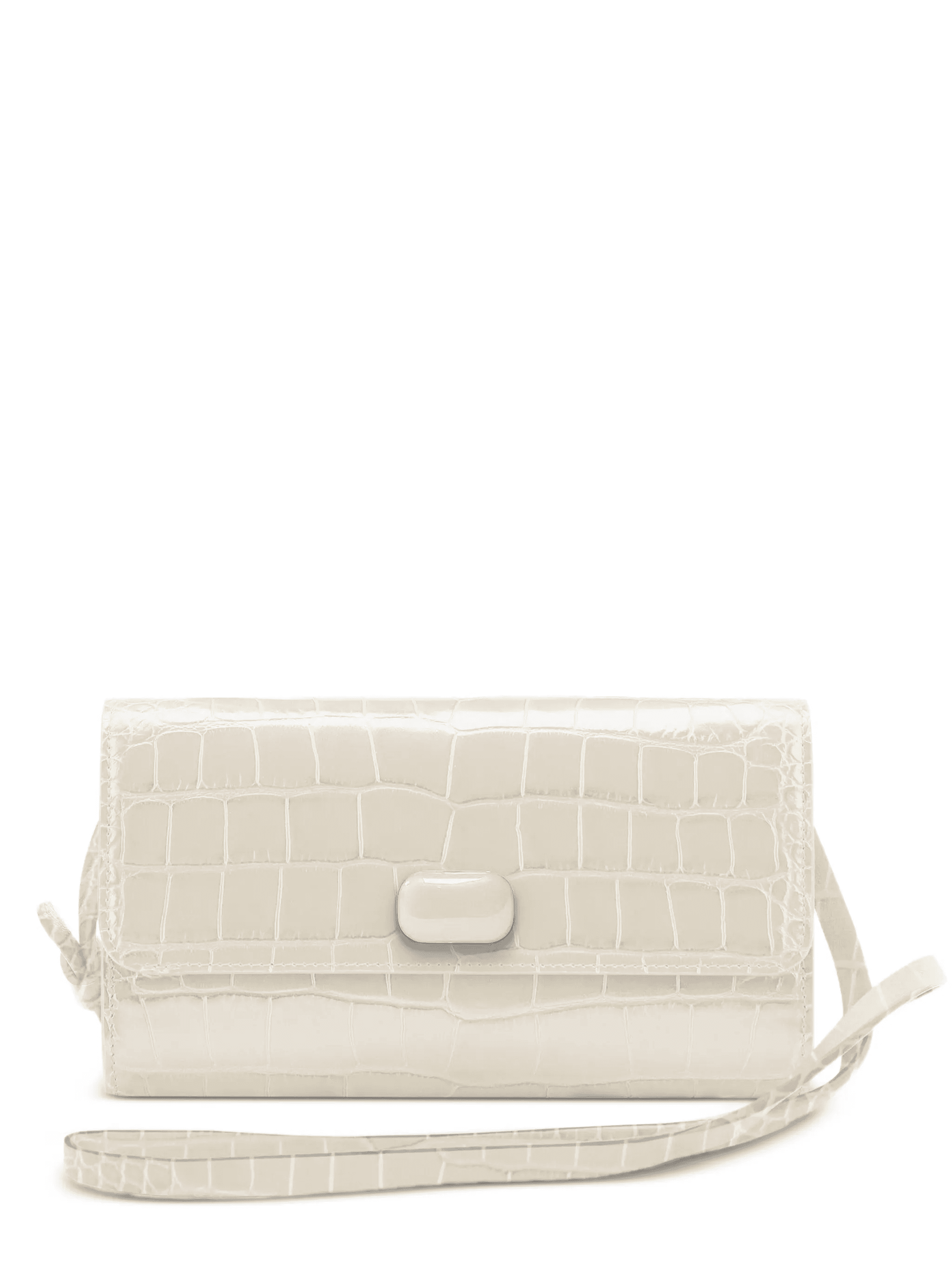 Cari croc-embossed shoulder bag - Image 1