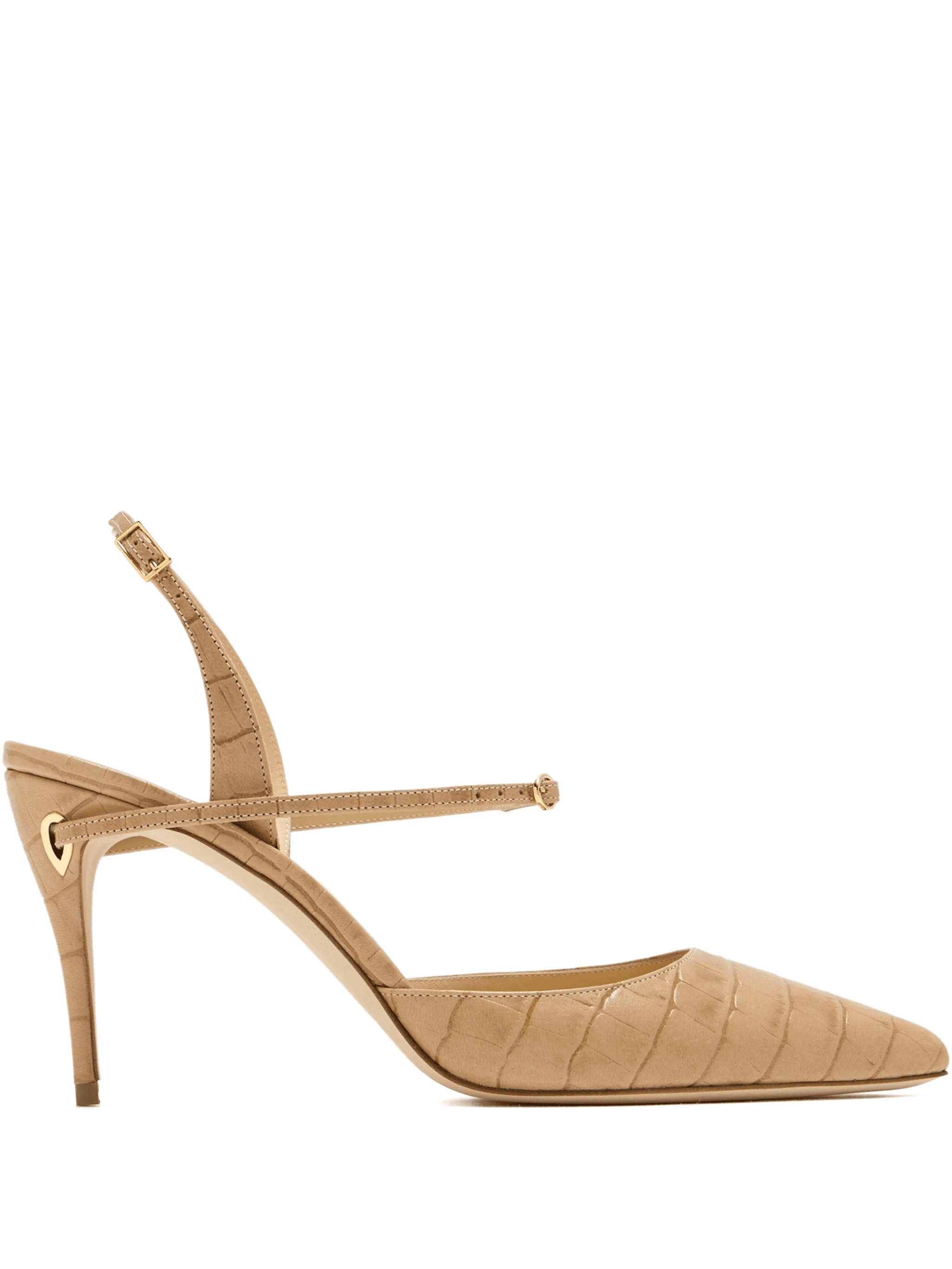 Vittorio crocodile-effect buckled pumps - Image 1