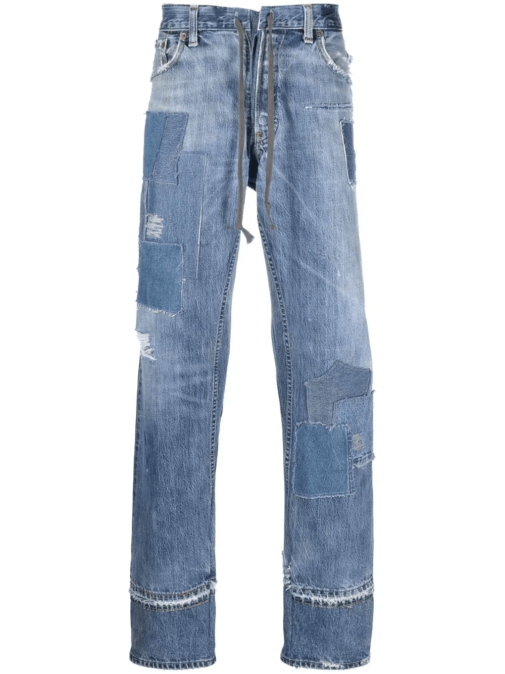 patchwork-detail straight-leg jeans - Image 1
