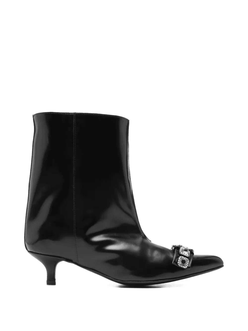 toe-embellishment pointed-toe leather boots - Image 1