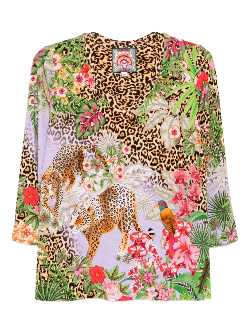 3/4 sleeve v-neck swing T-shirt - Image 1