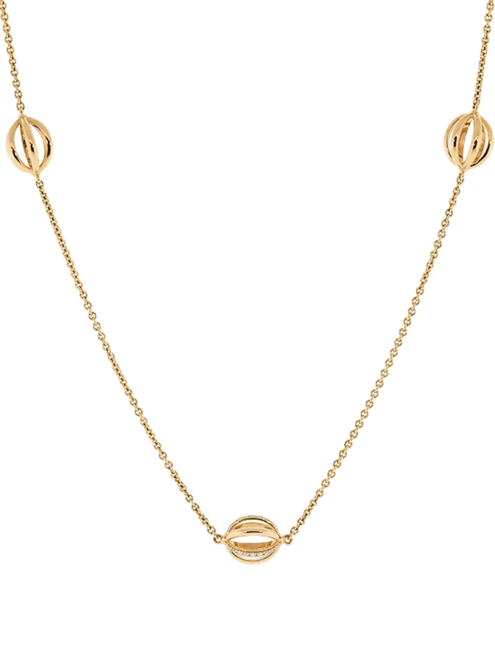 18kt rose gold diamond small seven cage necklace - Image 1