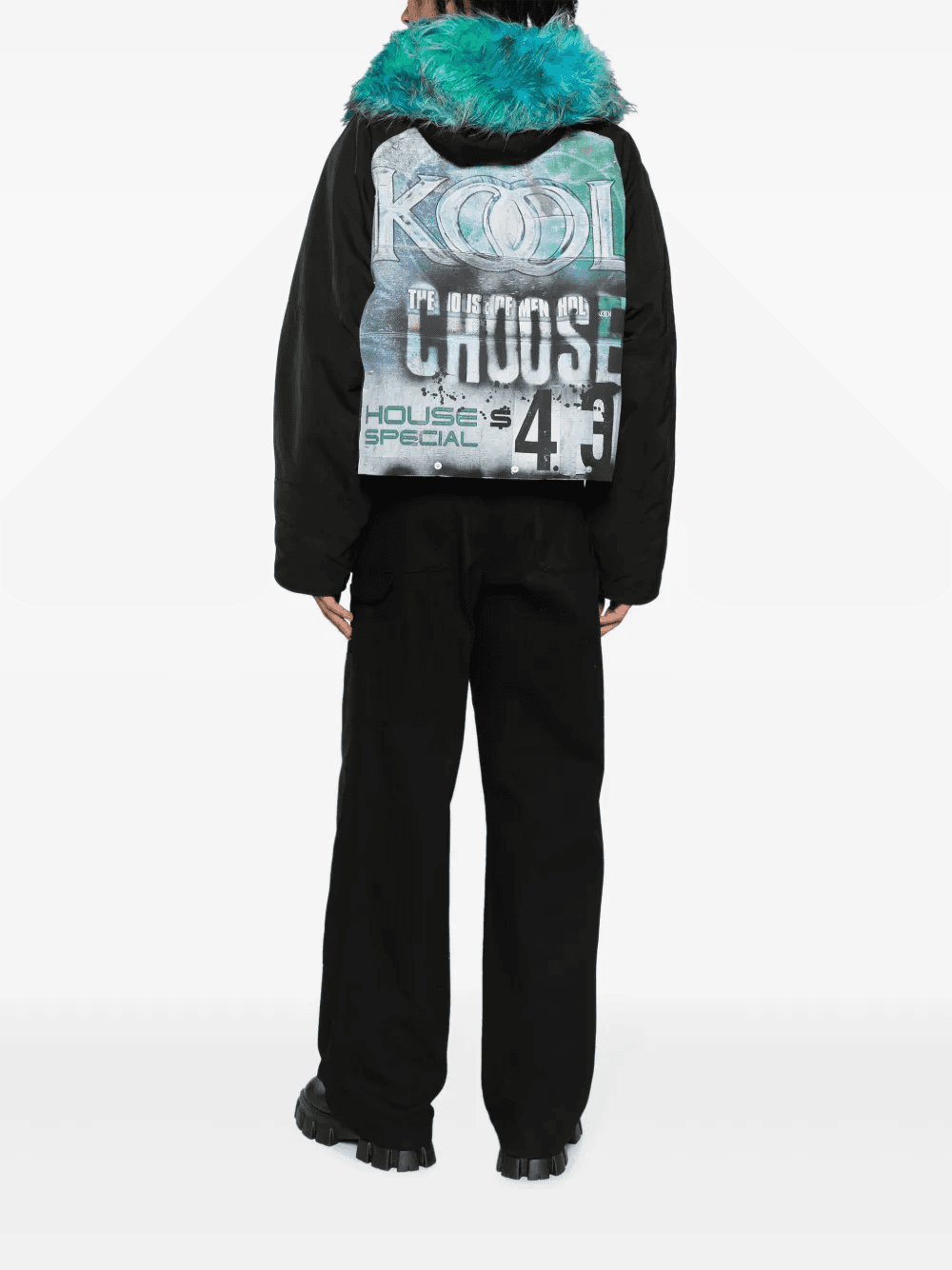 graphic-print padded hooded jacket — Image 6