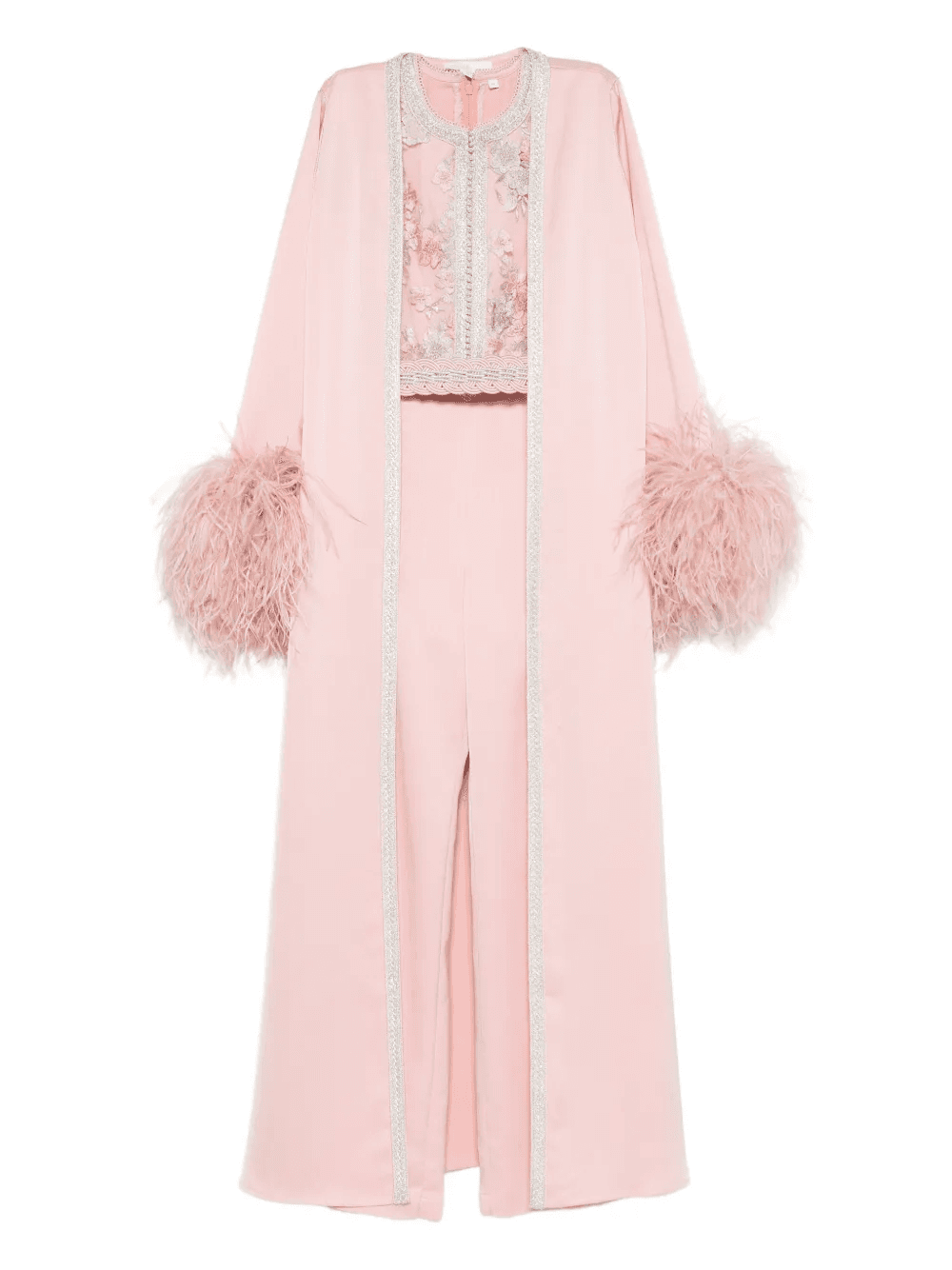 embroidered feathered jumpsuit - Image 1