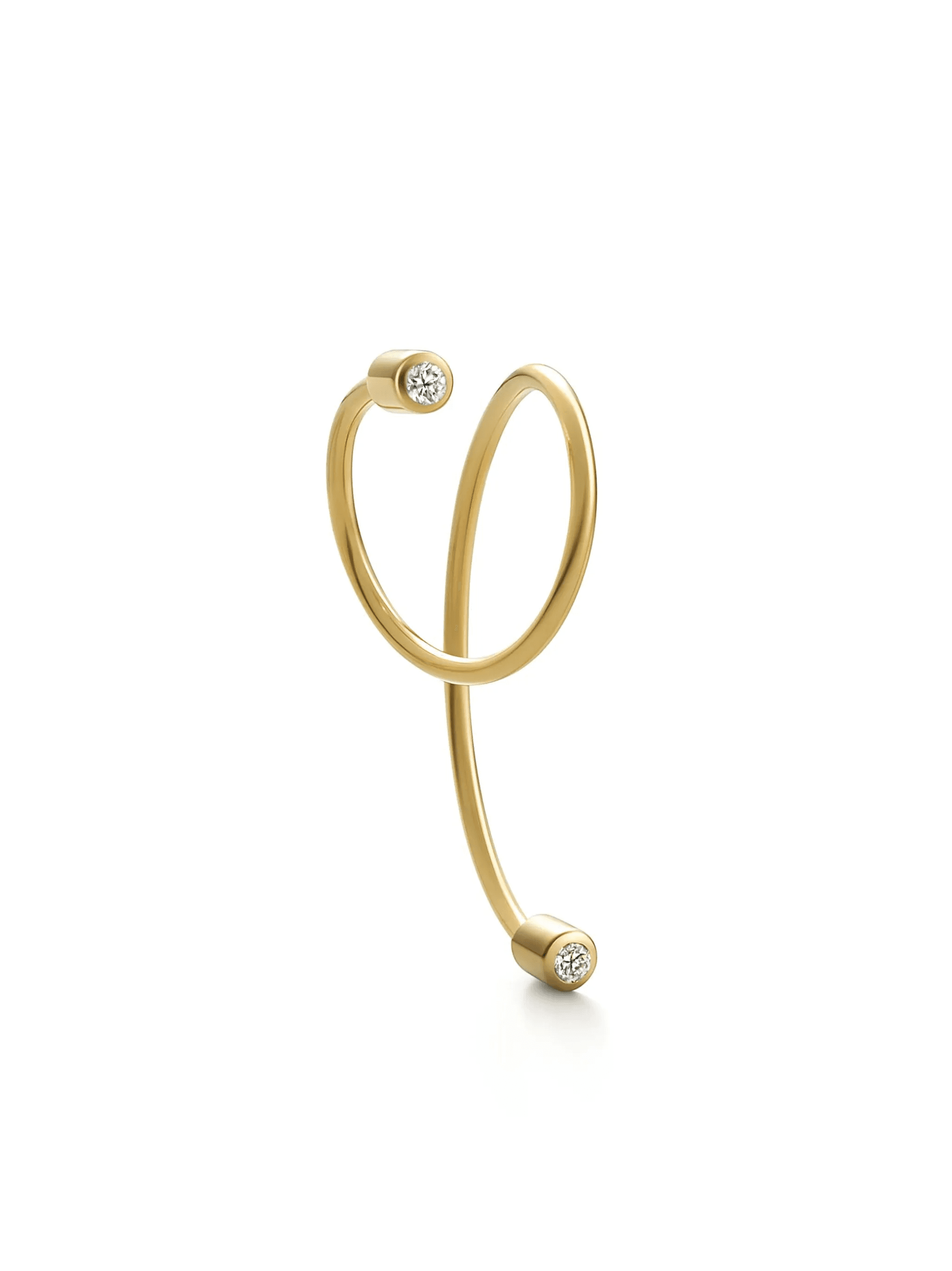 18kt yellow gold Twist Curl diamond single earring - Image 1