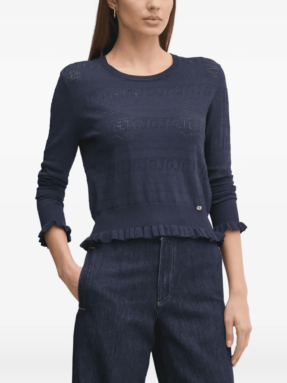 ruffled-hem sweater - Image 1