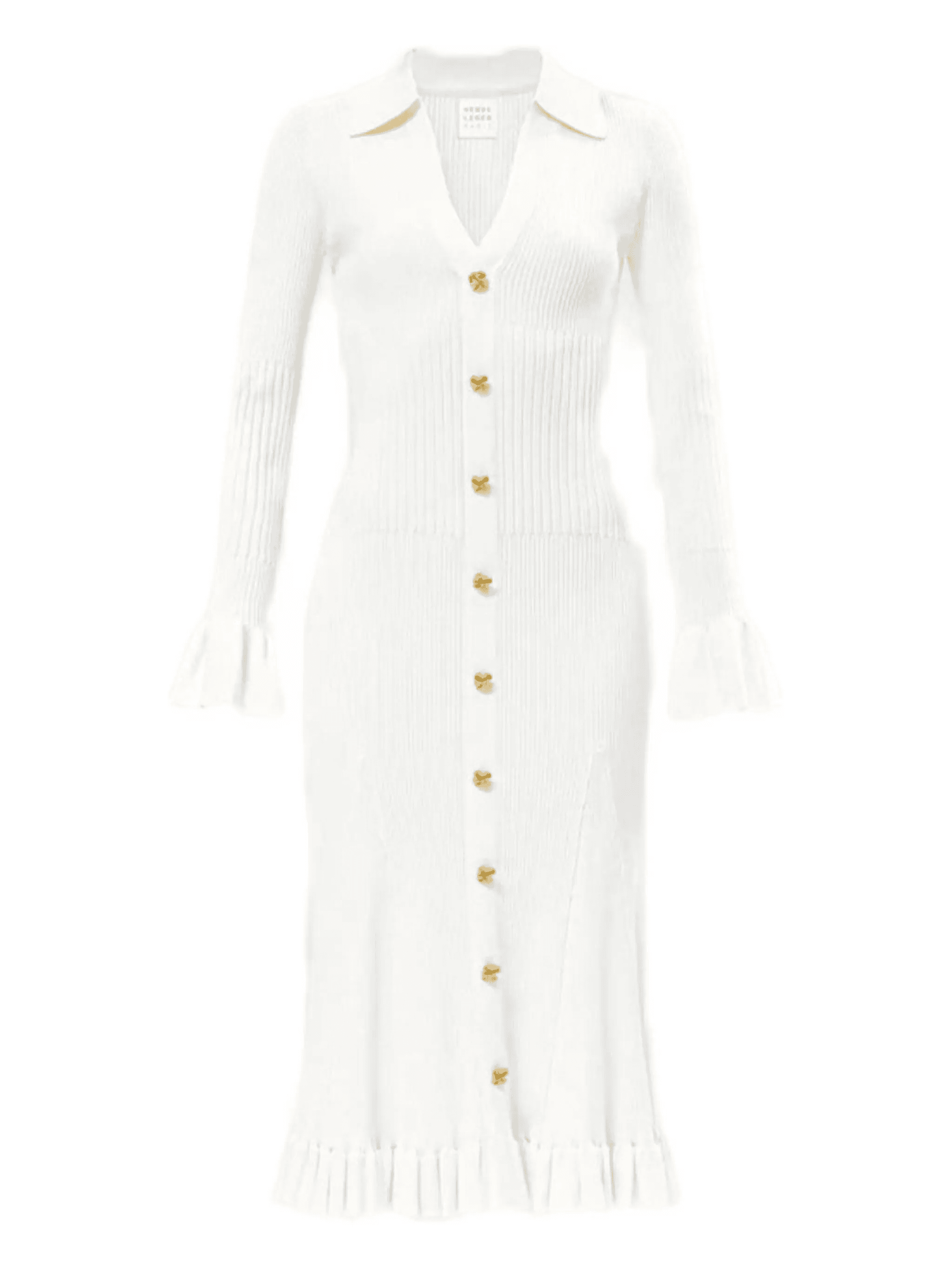 Hallie button-up ruffled midi dress - Image 1