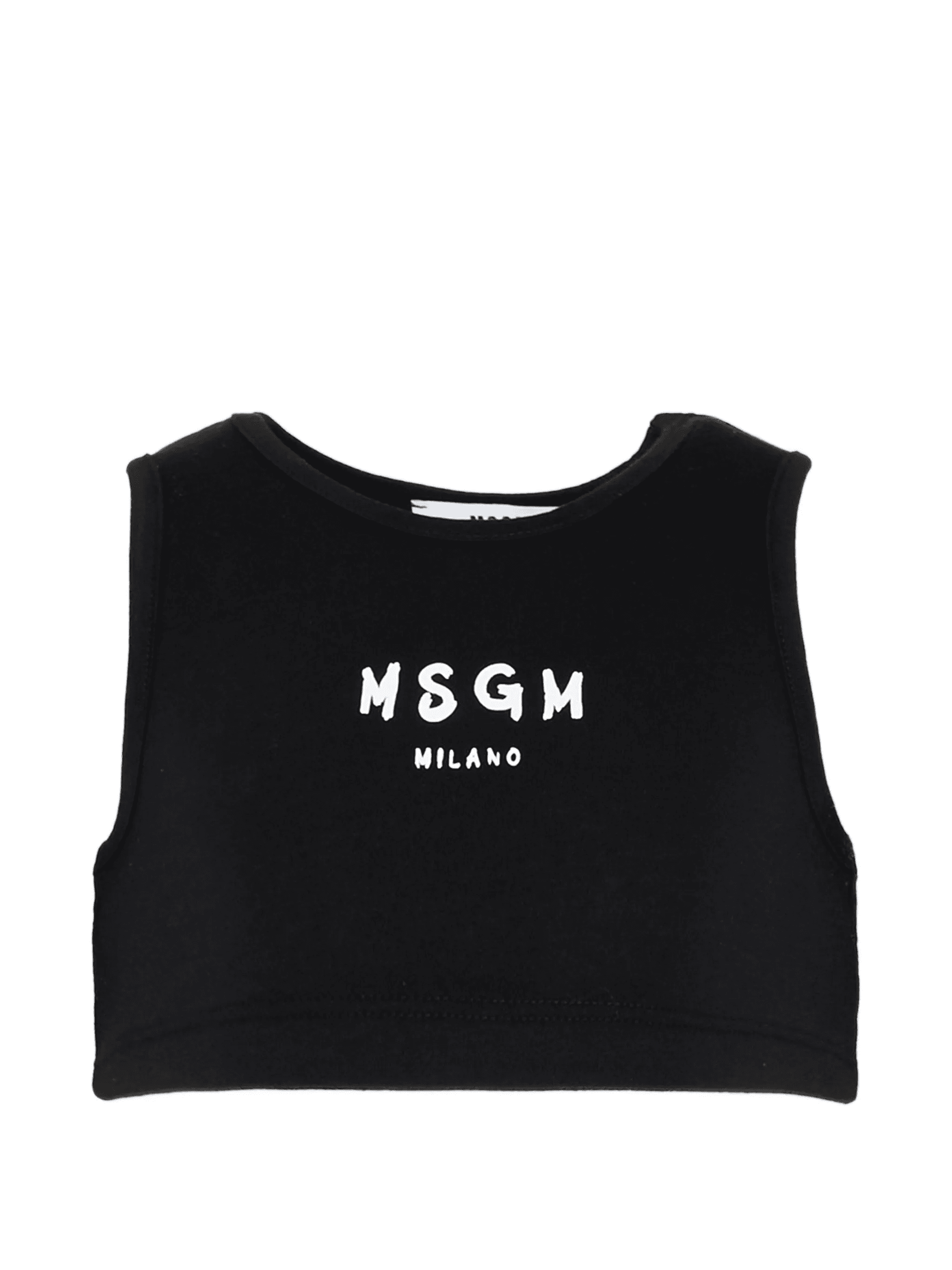 logo crop sleevless t-shirt - Image 1