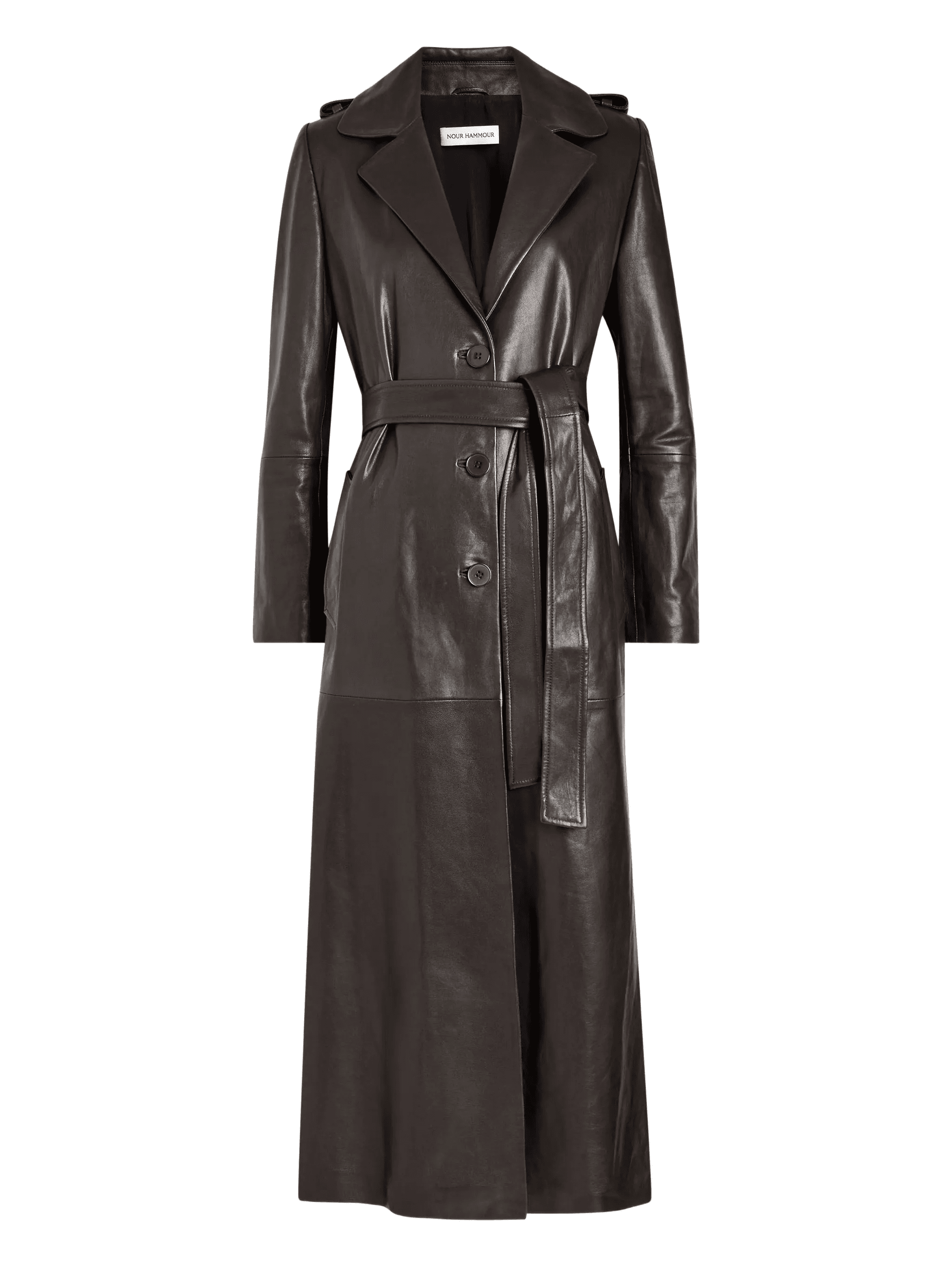 Scarlett belted leather trench coat - Image 1