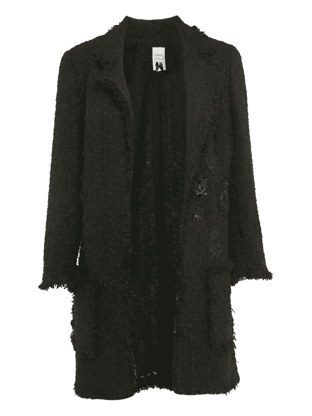 appliqué-detail tweed coat - Image 1