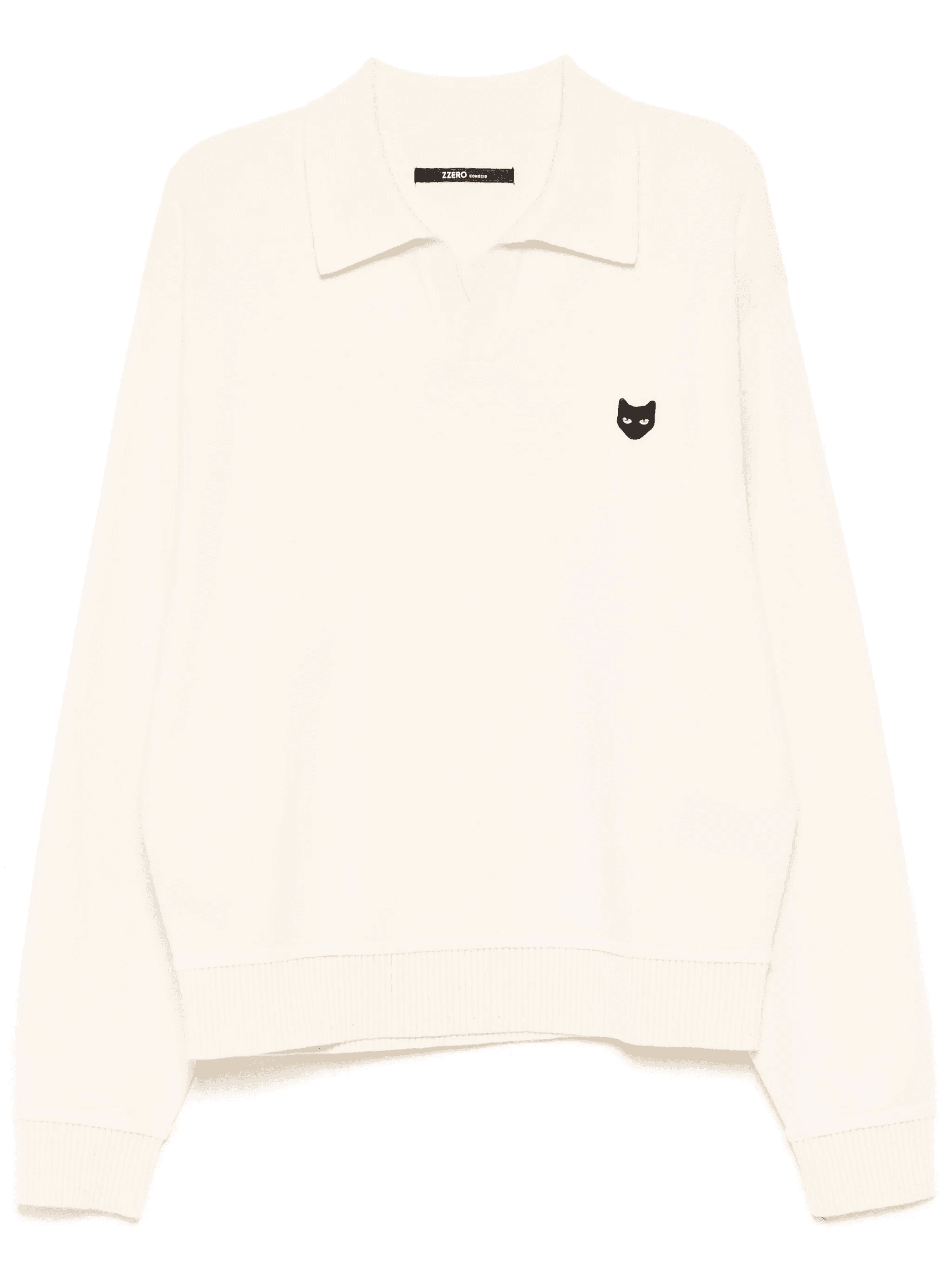 emblem open-collar jumper - Image 1