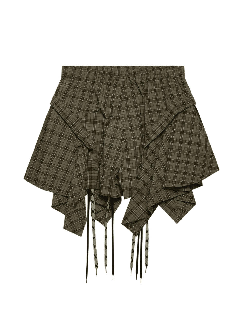 checked drawstring shorts - Image 1