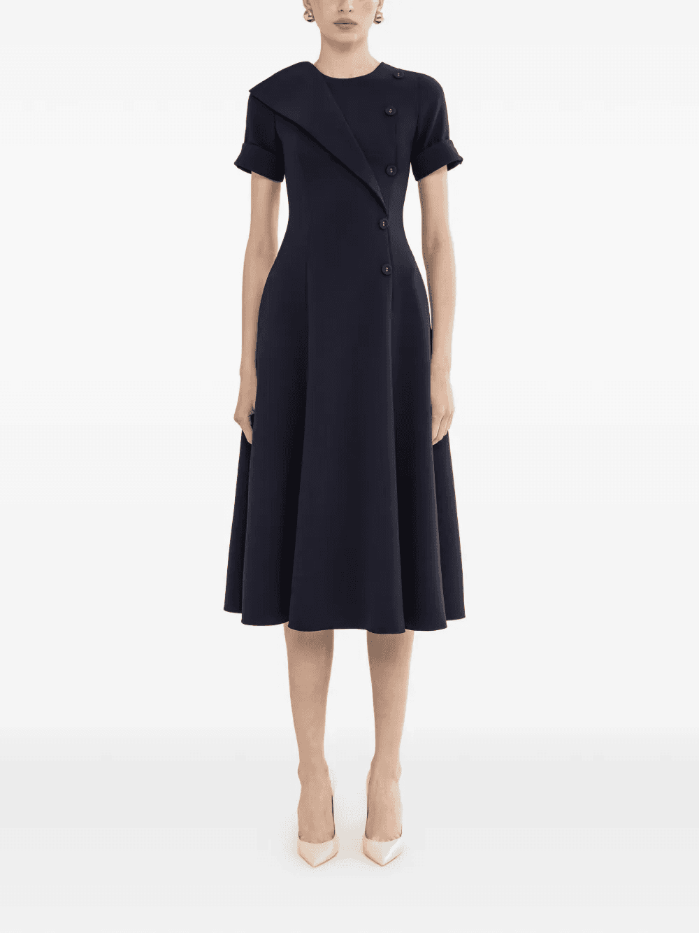 A-line button midi dress - Image 1