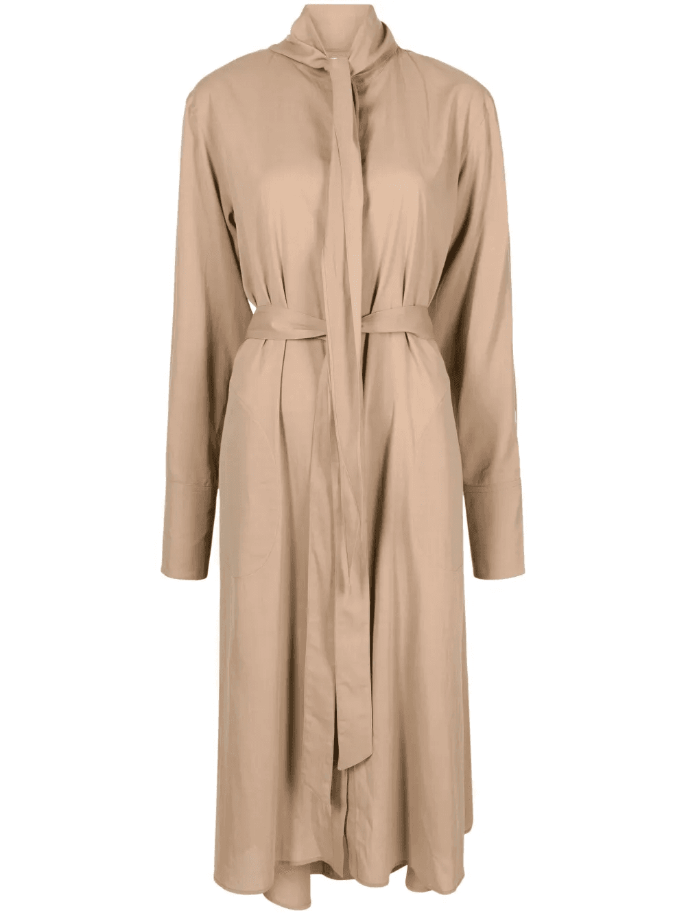 belted-waist button-down dress - Image 1