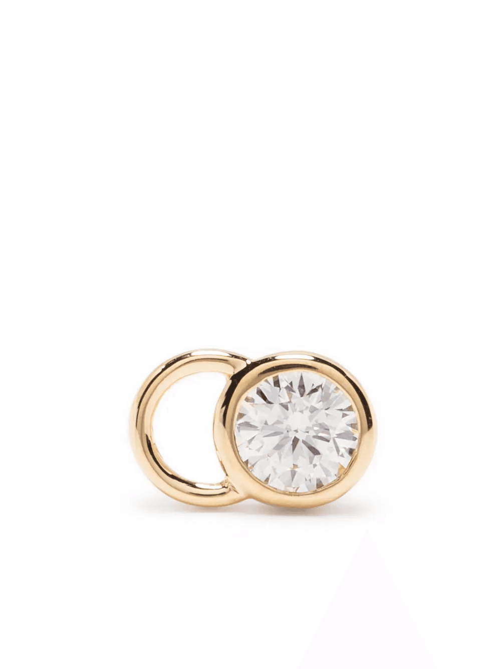 18kt recycled yellow gold CO laboratory-grown diamond mono stud earring - Image 1