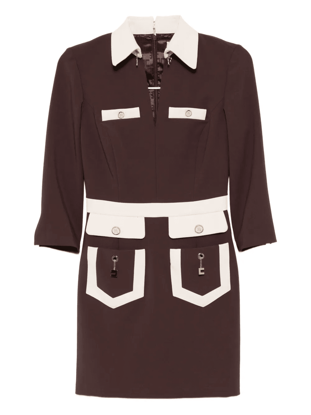 colour-block crepe dress - Image 1