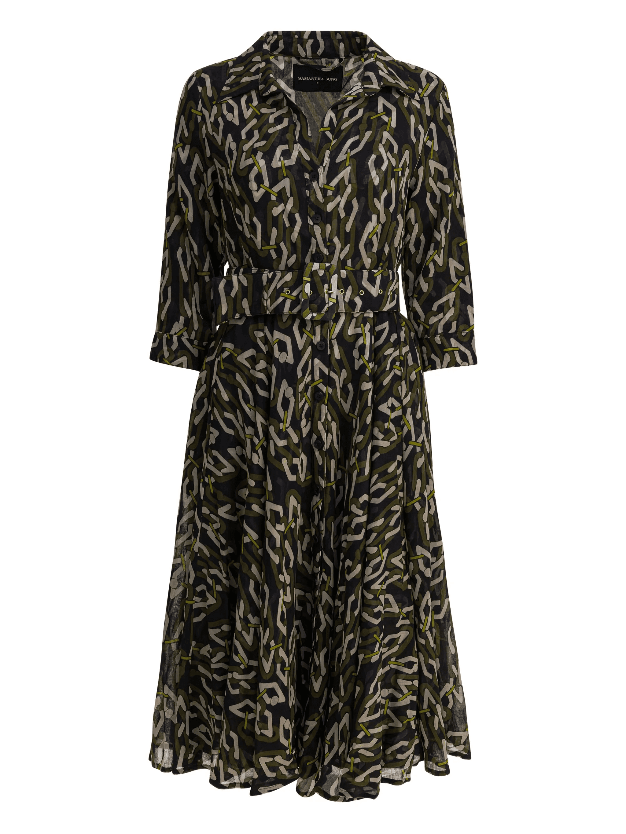 belted printed dress - Image 1