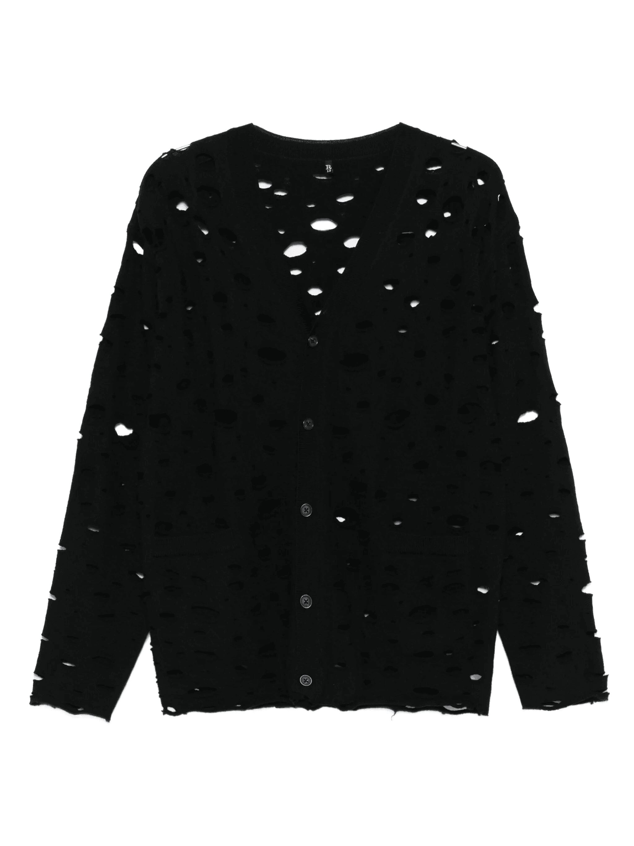 distressed button-up cardigan - Image 1